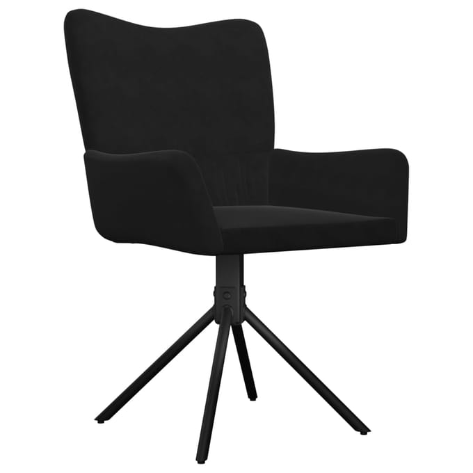 vidaXL - Eetkamerstoelen - draaibaar - 2 - st - fluweel - zwart