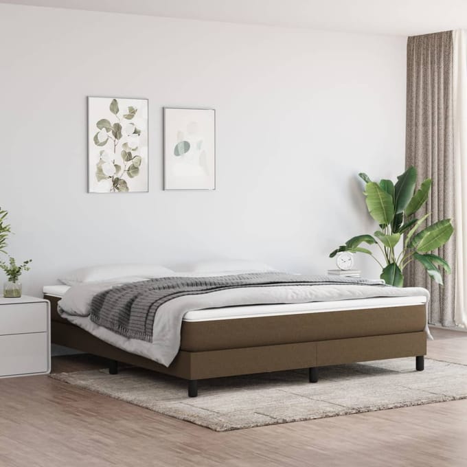 vidaXL - Pocketveringmatras - medium - 160x200x20 - cm - stof - donkerbruin