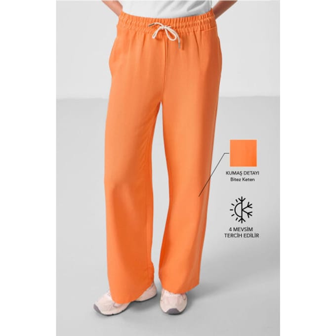 Mid-waist palazzo broek met koordjes
