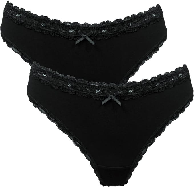 After Eden My Basic Weekend string 2-pack Dames onderbroek - Zwart - Maat L