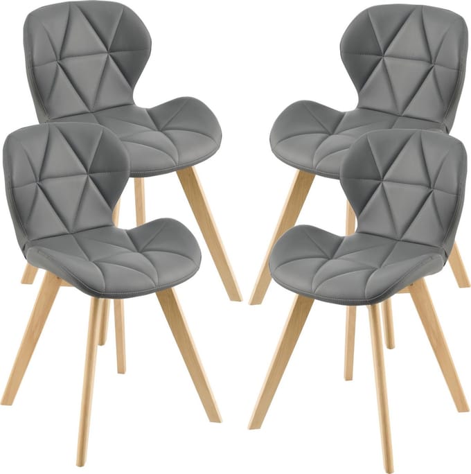 Eetkamerstoel Almhult 81x57x49 cm set van 4 grijs