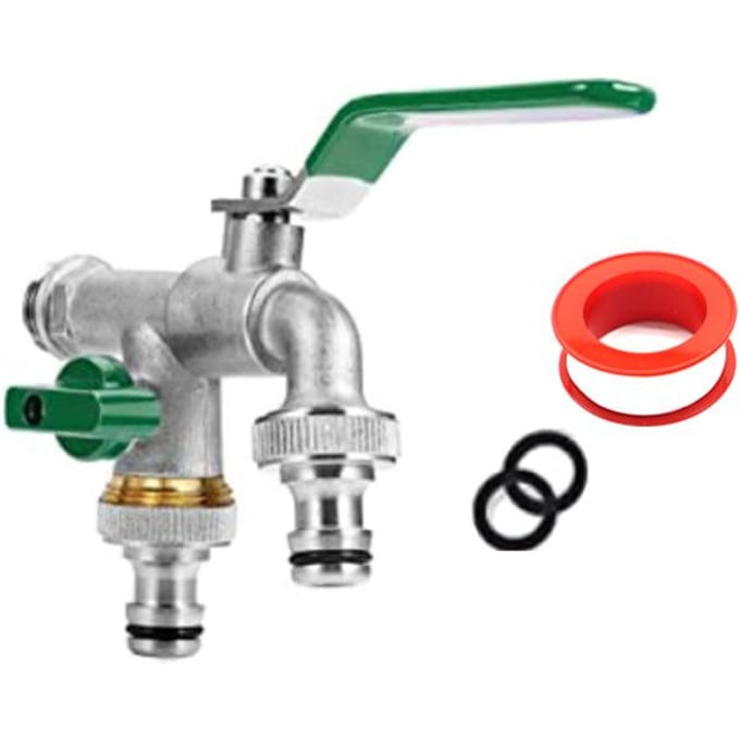 Kali Double Duo Outlet Garden Outdoor Kraan Ventiel Kraan 1/2  / 3/4  Vorstbestendig Messing