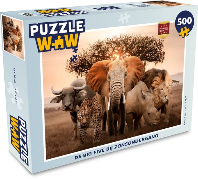 Puzzel Dieren - Olifant - Leeuw - Legpuzzel - Puzzel 500 stukjes