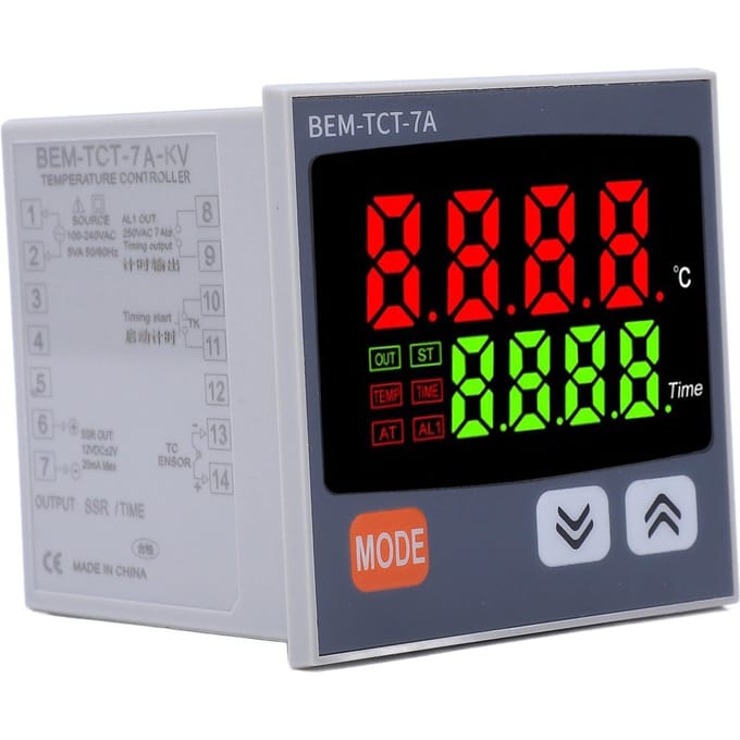 Thermostaat Tijd Digitaal Display K Type Ingang Multifunctionele Thermostaat voor Hittepersmachine black