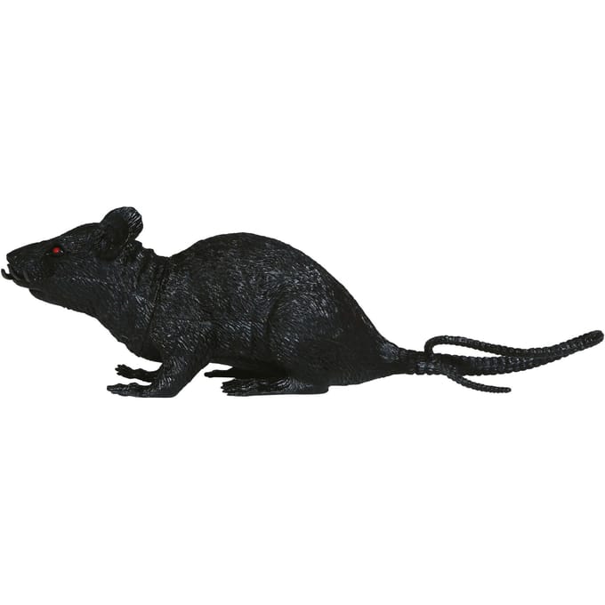 Décoration Rat Noir Artificiel Halloween 18cm