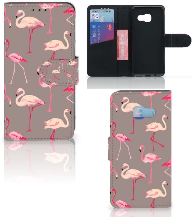 Samsung Galaxy A3 2017 Telefoonhoesje met Pasjes Flamingo