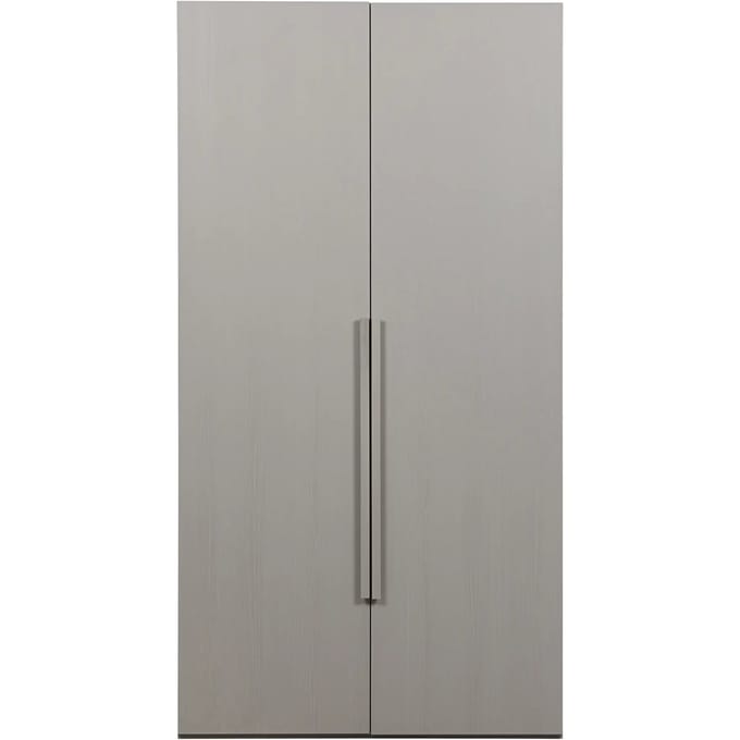 WOOOD Rens Kledingkast 2-Deurs - Noten/Grijs - 210x110x58