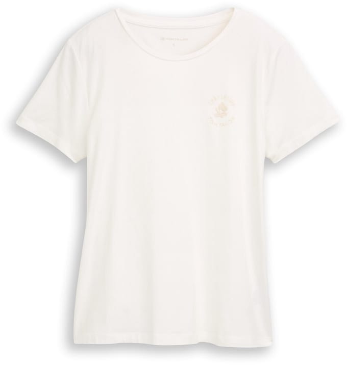 Tom Tailor - T-shirt met bloemenborduursel - Maat M - Whisper White