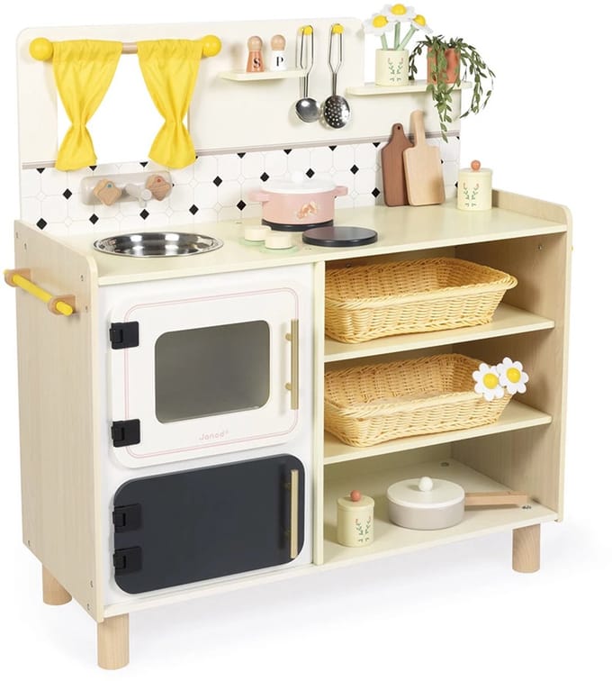 Janod - Shiny Grandma - Grote luxe uitgeruste houten speelkeuken