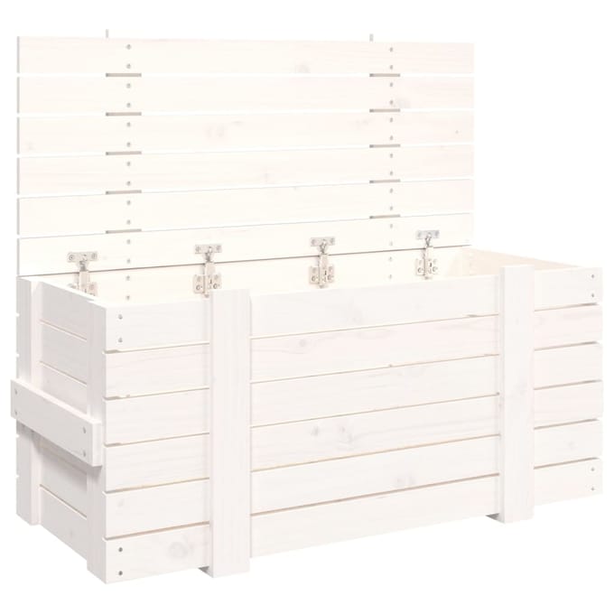 vidaXL - Opbergbox - 91x40,5x42 - cm - massief - grenenhout - wit