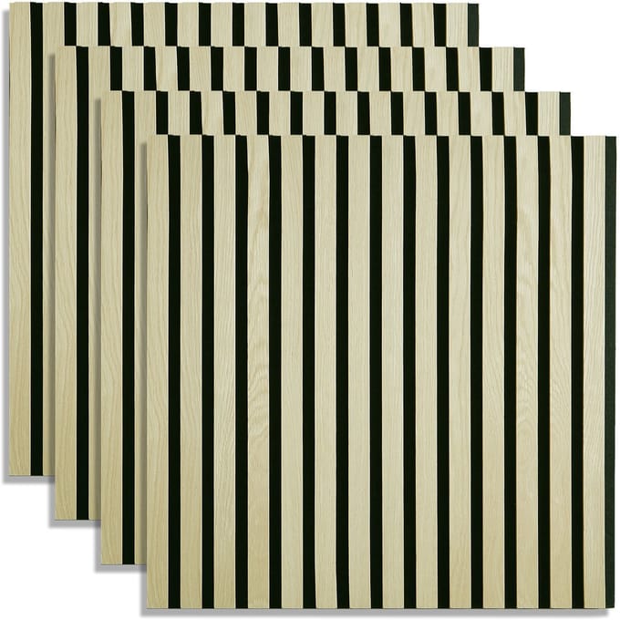 Homestyle4u akoestisch paneel - 60x60 cm - Crème - Set van 4