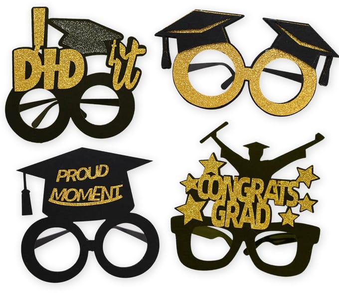 BTH - Geslaagd - Feestpakket - Photobooth Props - Versiering - Afstudeerhoed - Graduation - 4 Stuks