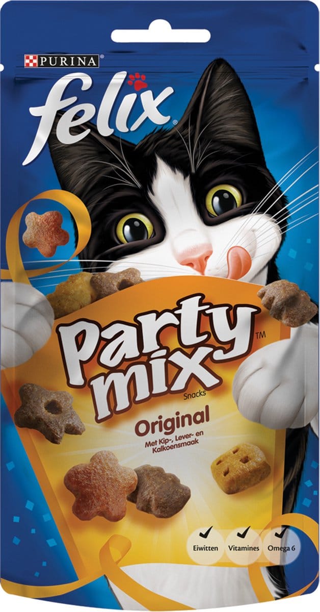 FELIX Snack Party Mix - Original - Kattensnack - 60 g
