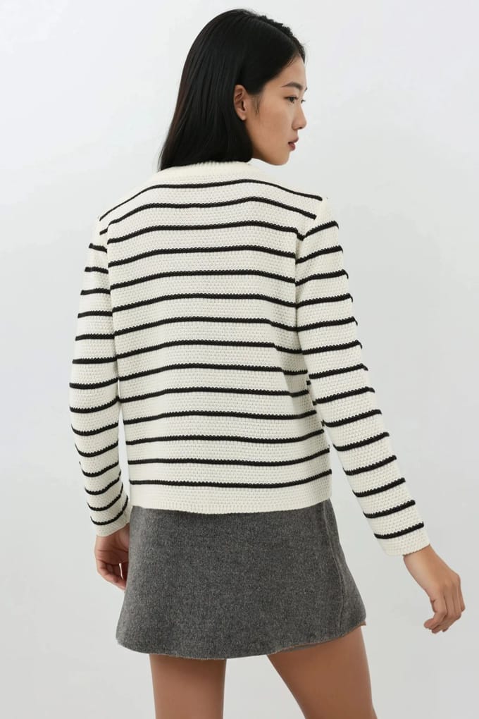 Geknopte Gestreepte Cardigan