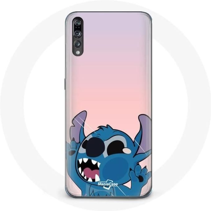 Coque - Huawei - P20 - Souple - Rose - Stitch le Nez en l'air rose