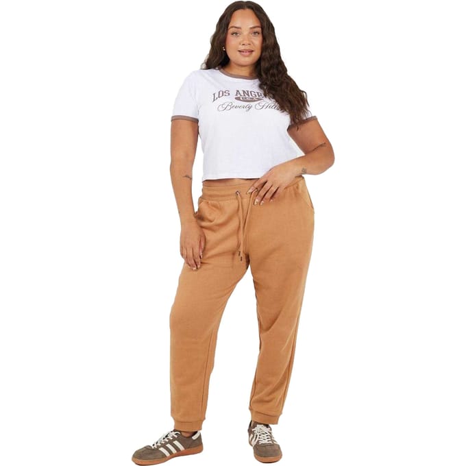 Brave Soul Dames/Dames Plus Joggingbroek (Kameel)