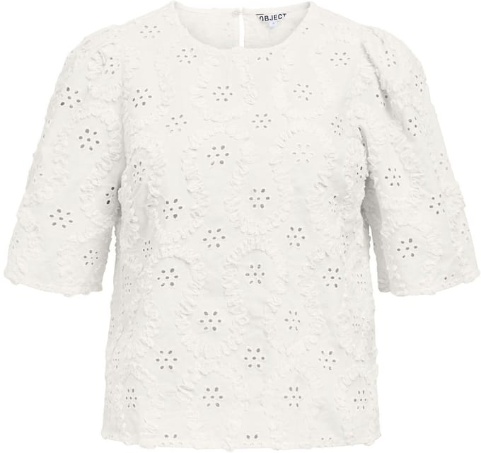 Object T-shirt Objlaily 2/4 Re Top E Ss Fair 26 23049908 Cloud Dancer Dames Maat - 40