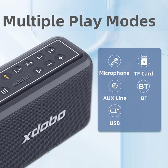 XDOBO X8 Pro draagbare draadloze luidspreker met twee microfoons BT5.2-technologie IPX5 waterdicht Speaker with two microphone zwart