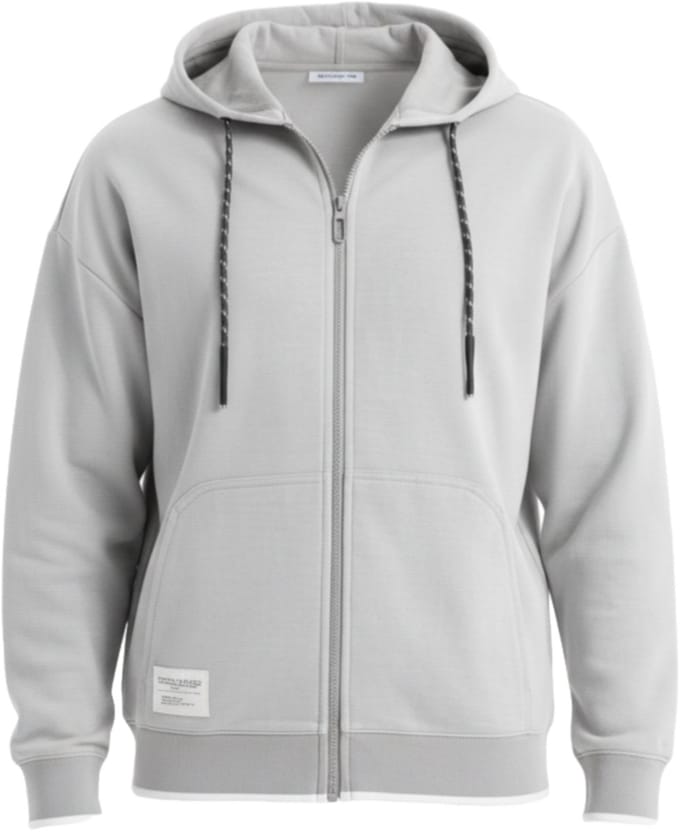 OMBRE Sweater - Regular Fit - Lange Mouw - Rits Grijs S