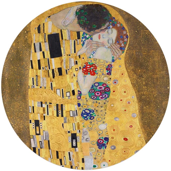 Plexiglasschilderij Klimt De Kus - Ø 70 - Acrylglas - REINDERS