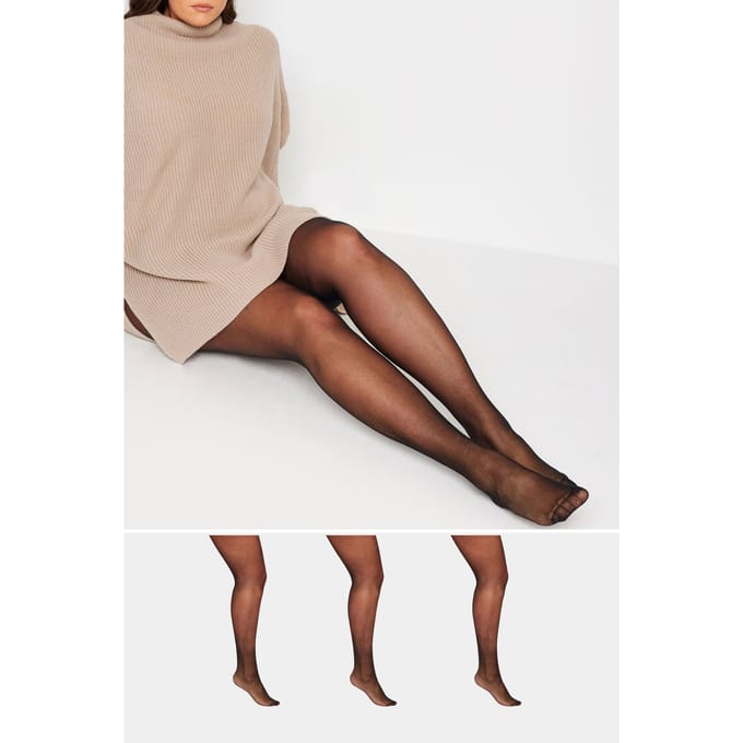 Yours 3 Paar Zwarte 20 Denier Panty's (Ladder Resist)Size 62-64