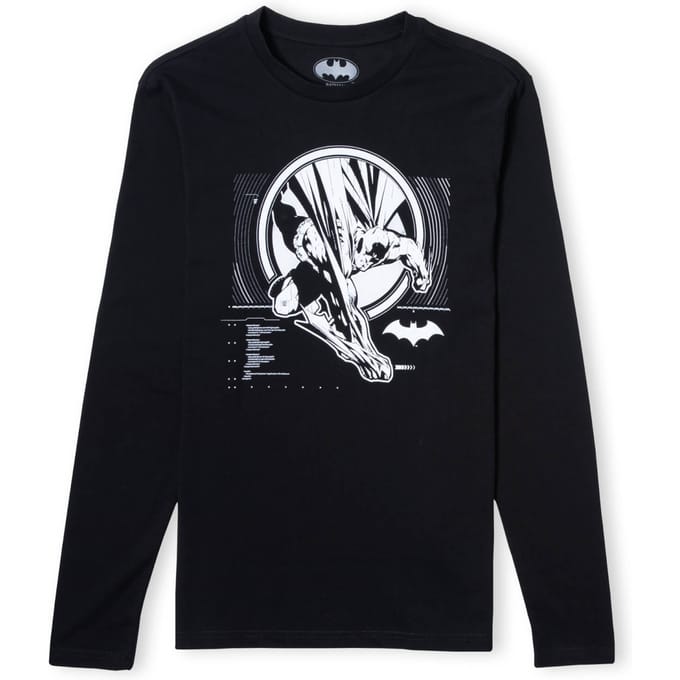 Batman Action Unisex Long Sleeve T-Shirt - Black - S