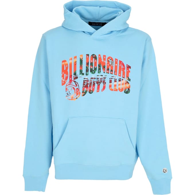 Mannen Tropical Island Fill Arch Logo Popover Hoodie Blue