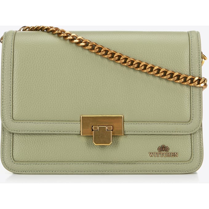 Wittchen - Leren Crossbody Tas - Pistache - Verstelbare Riem - Afneembare Ketting