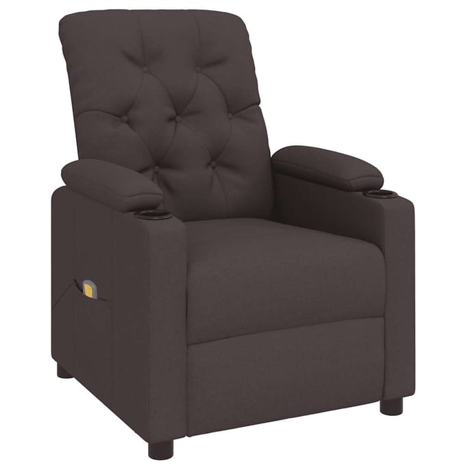 vidaXL Massagestoel stof donkerbruin
