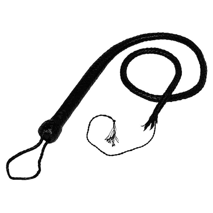 Lederen Single Tail Zweep – 120 cm - Zwart