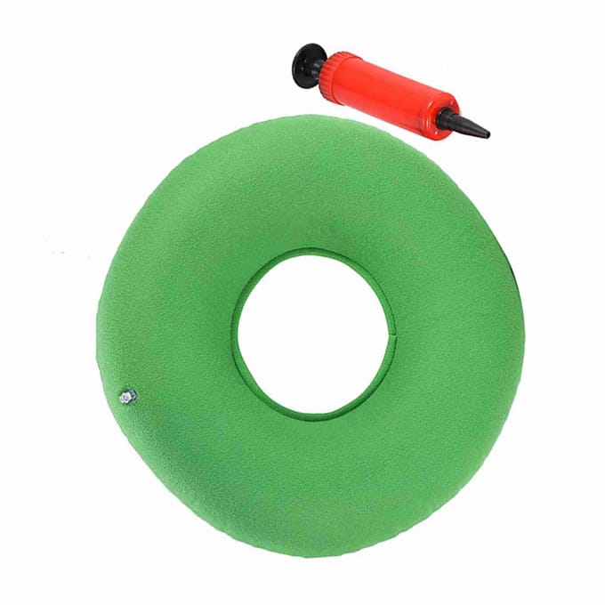Coussin de siège rond gonflable Support de hanche Coussin de siège pour hémorroïdes Avec pompe(vert) rouge