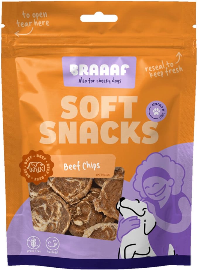 10x Braaaf Rund Steak Chips met Vis 85 gr