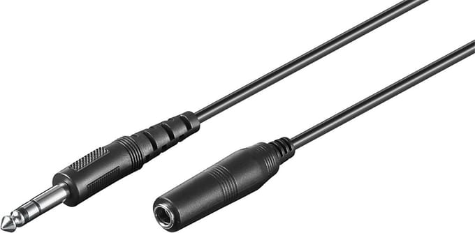 Pro AUX headphone and audio extension cable 3-pin 6.35 mm