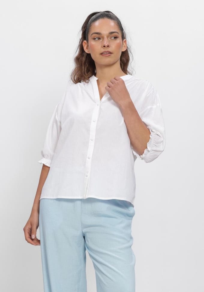 MSCH Copenhagen Mschmarca Dotten 2 4 Shirt Dames - Jurken - Wit - Maat S