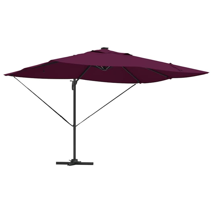 vidaXL - Parasol - 352 - x - 251 - x - 265 - cm - Polyester - en - Aluminium - Bordeaux - Rood