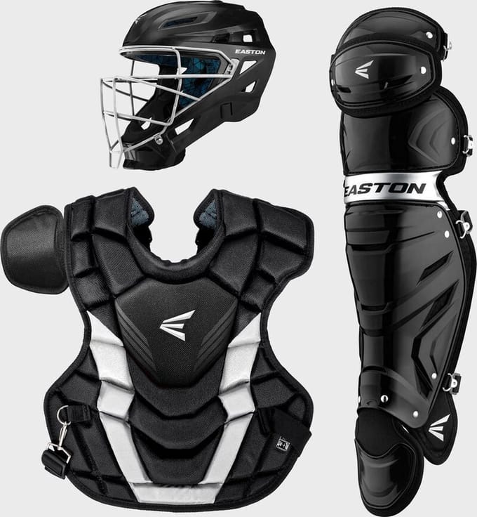 Easton GAMETIME Honkbal Catcher Combo Set Zwart Intermediate: Masker + Bodyprotector + Legguards