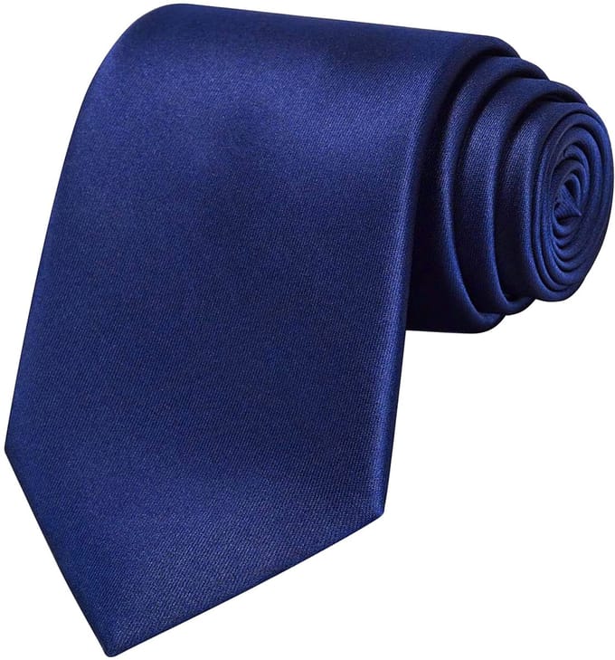 Fako Fashion - Stropdas - Effen - Satijn - 8cm - 145cm - Donkerblauw