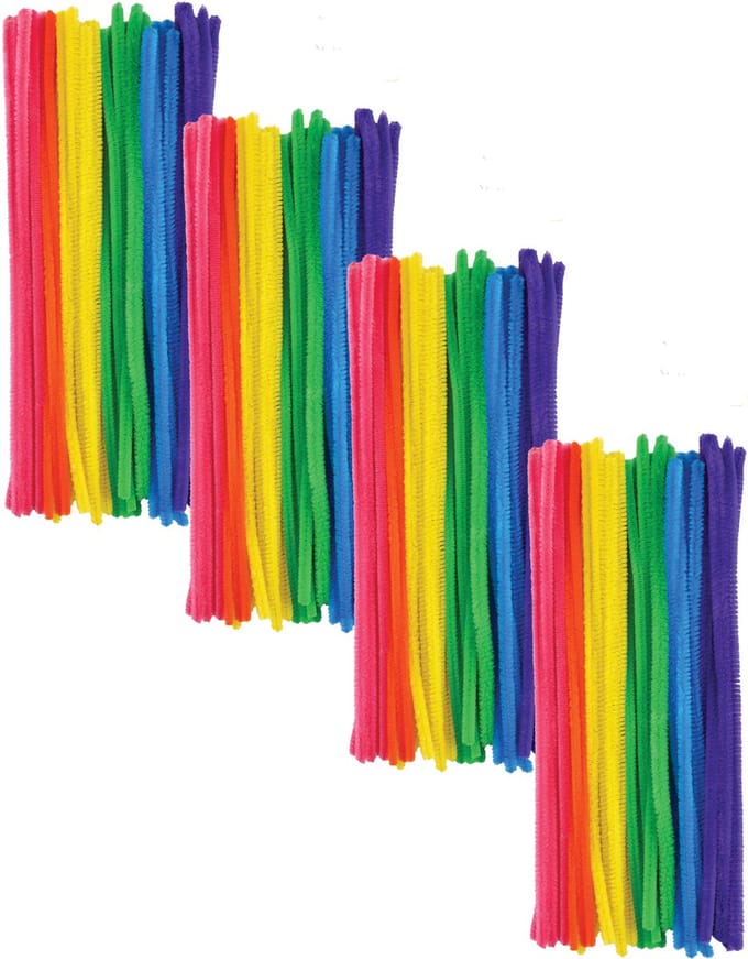 Chenille draad - 120x - gekleurd - 30 cm - hobby/knutsel materialen - hobbydraad - Chenilledraad