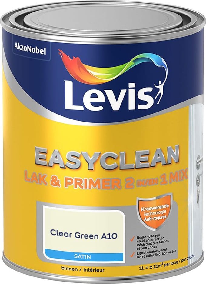 Levis - Easyclean Lak & Primer 2-In-1 Mix - Clear Green A10 - Mengverf - 1 L