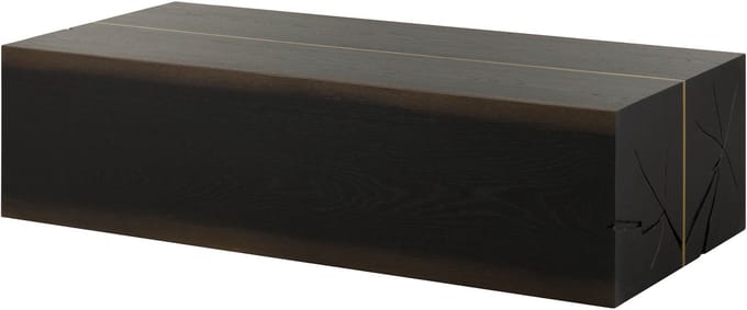 MASSIVMOEBEL24.DE BEAMS #75 salontafel donkerbruin gelakt massief hout eik 152x70x40 cm (BxTxH)