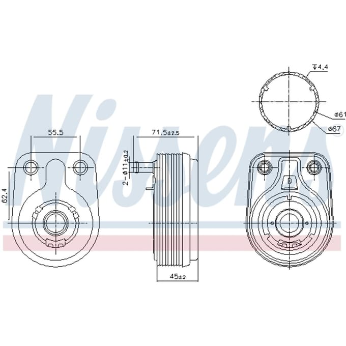 Olie radiator, motorolie NISSENS 91372