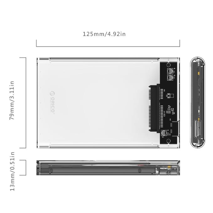 Orico 2139U3 2.5 Inch Hdd Case Sata 3.0 Usb 3.0 5Gbps Hdd Behuizing Transparante Harde Schijf Doos V