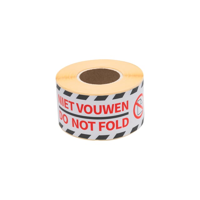 Waarschuwingsetiket Rillprint 46x125mm do not fold wit 250 stuks