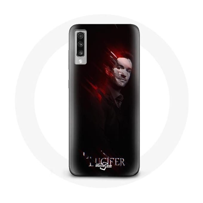 Hoesje voor Samsung Galaxy A50 Lucifer Series zwarte achtergrond