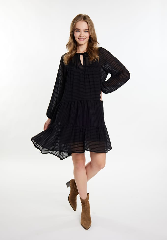 IZIA Midi-jurk met gestreept dessin Dames zwart