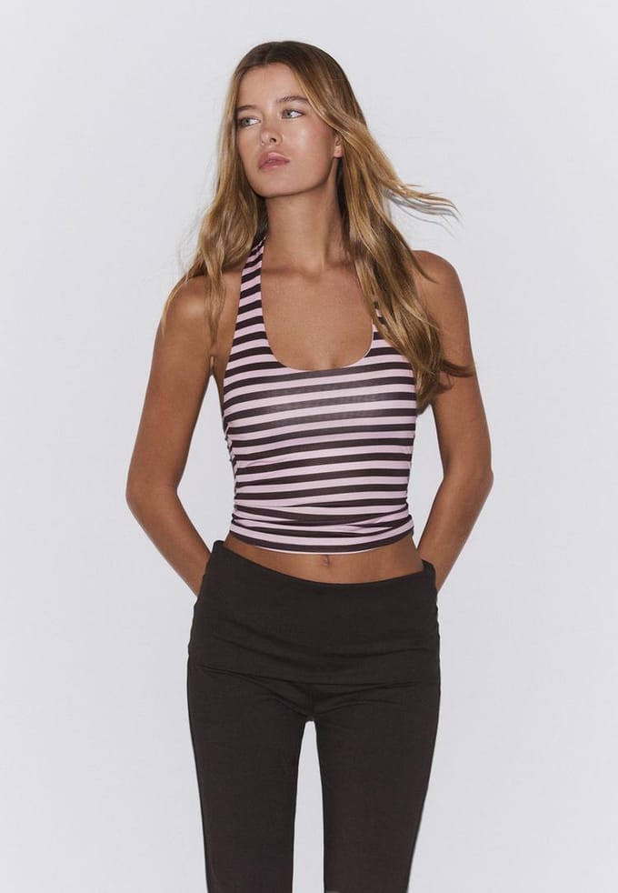 Stradivarius Haltertop  Lichtroze L