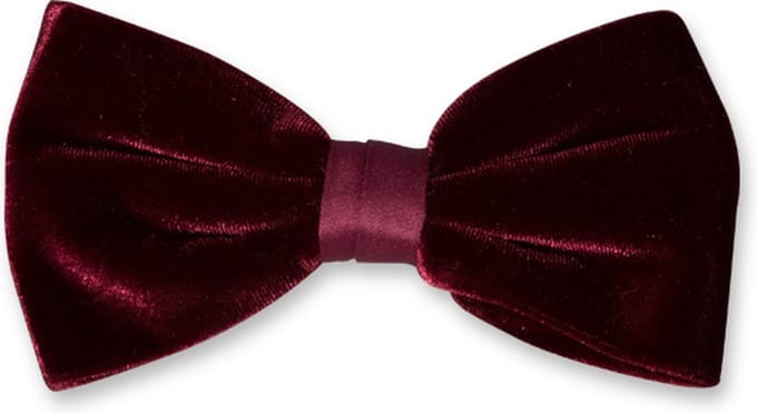 E.L. Cravatte Strik - Fluweel - Bordeauxrood - Velvet Vlinderdas