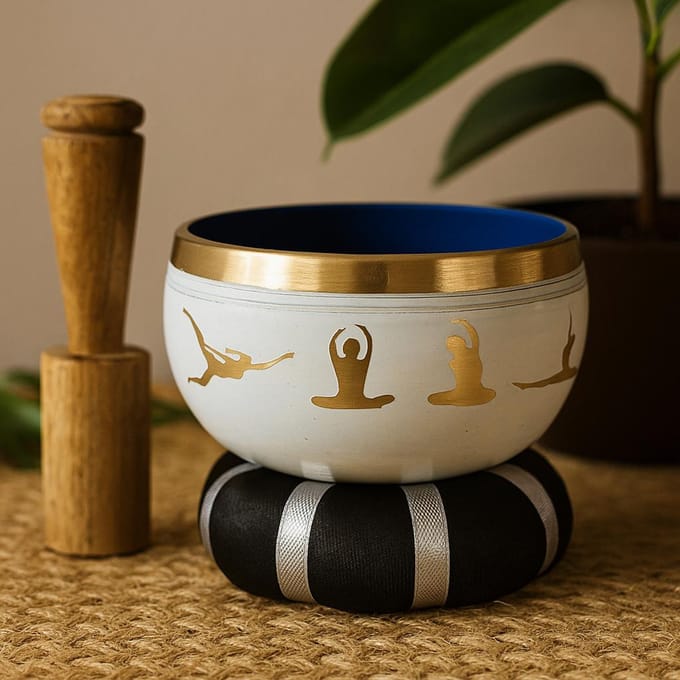 Yoga Moves klankschalenset - Wit/Blauw 10,7 cm