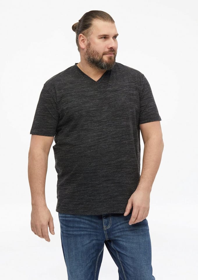 s.Oliver - male - Gevlekt T-shirt met V-hals