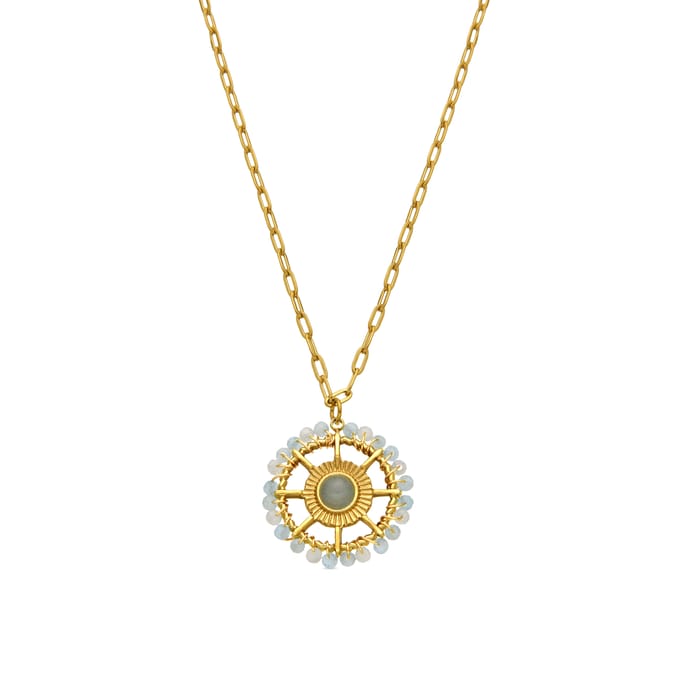 Luxeketting met Blauw Kristal 18k goud afwerking - Yakde